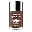 Neutrogena Healthy Skin Liquid Foundation Makeup Broad Spectrum SPF 20 Sunscreen, Medium Coverage, Vit B5, Antioxidants, All Day Wear, Walnut 550C, 1