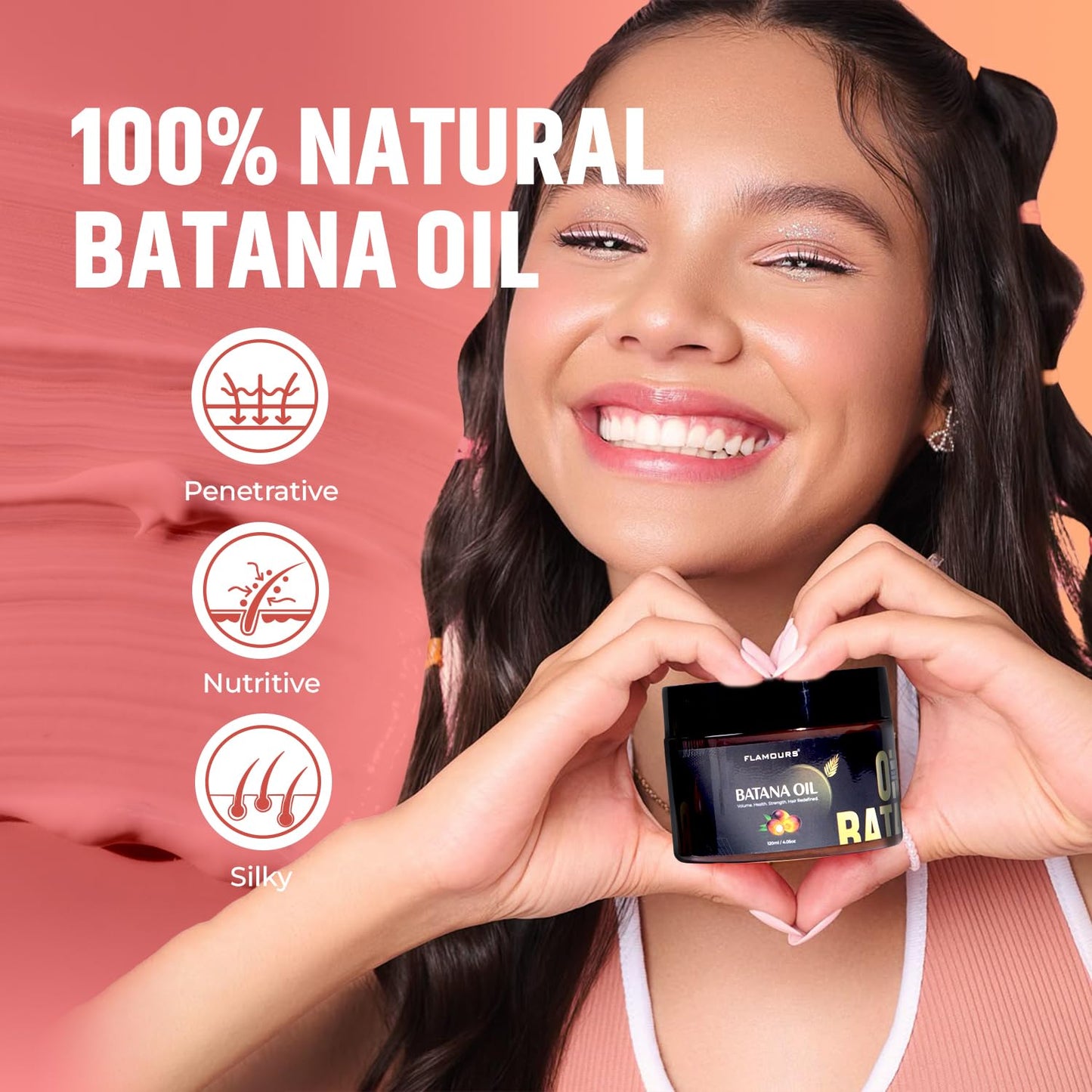 Flamours® Raw Batana Oil For Hair Growth - 100% Organic Batana Natural Hair Growth Oil For Men and Women - Pure Botana Oils Unrefined Enhance