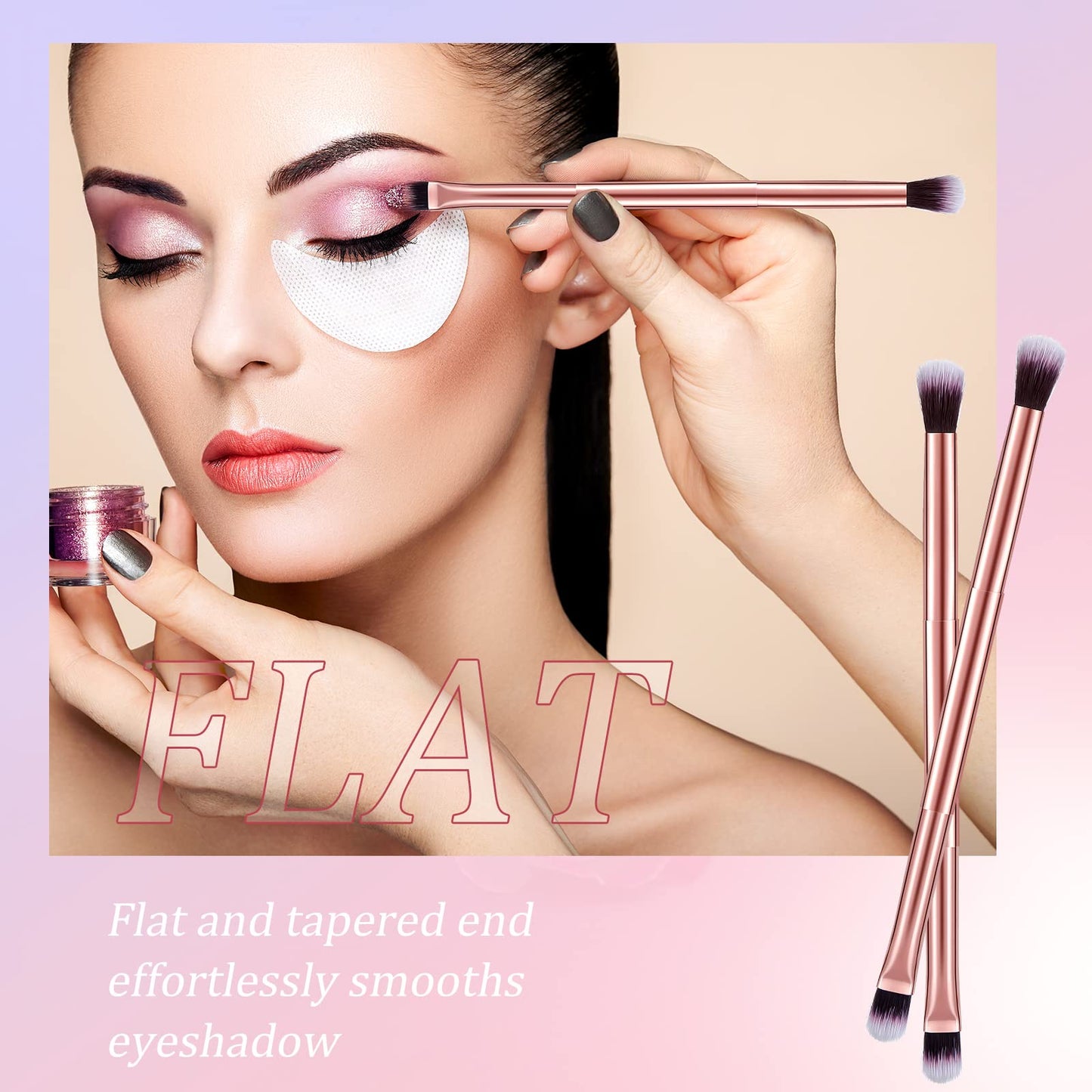 24 Pcs Eyeshadow Smudge Brush 2 in 1 Eyeshadow Double Ended Concealer Brush Under Eye Small Soft Firm Pointed Foundation Makeup Applicator