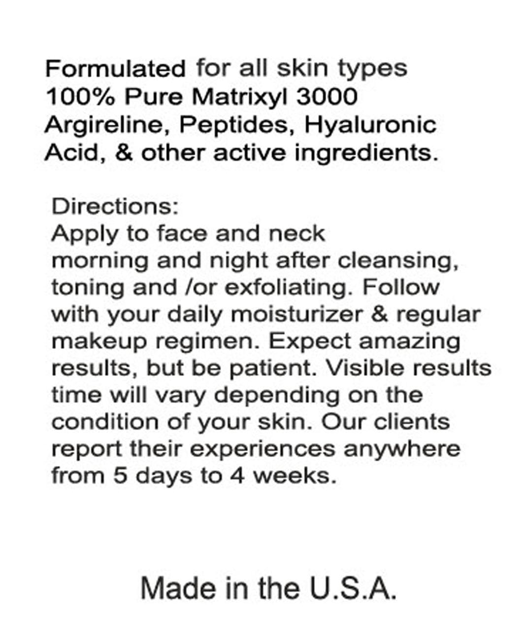 DNA Code® Matrixyl 3000 Peptide Anti Wrinkle Serum w/Argireline, Hyaluronic Acid, CoQ10 Beauty & Personal Care DNA Code