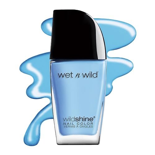 wet n wild Wild Shine Nail Polish, Light Blue Putting on Airs, Nail Color Beauty & Personal Care wet n wild