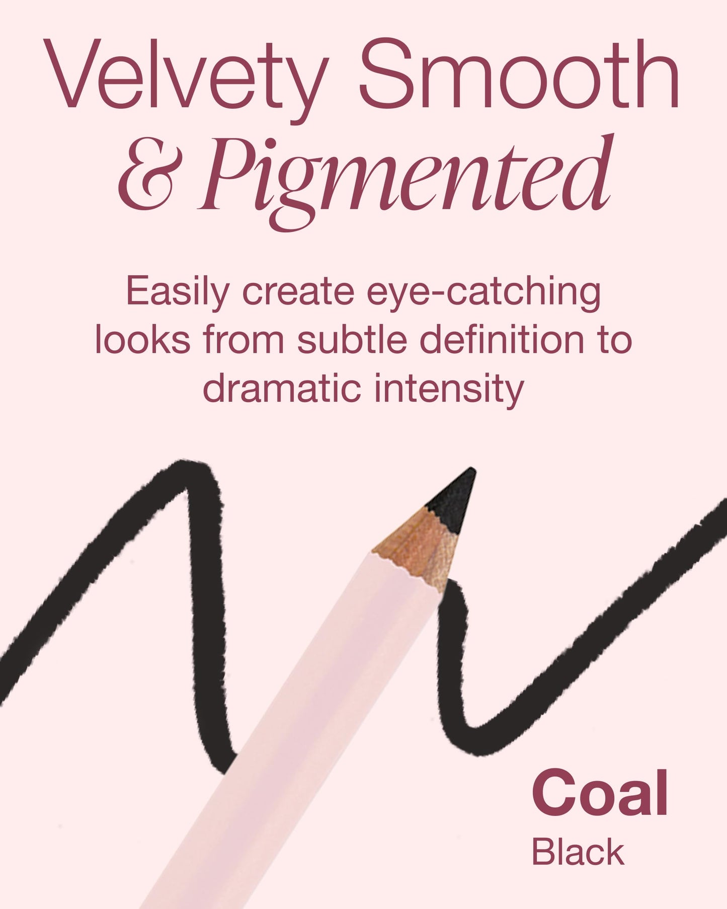 Mineral Fusion Eye Pencil (Black - Coal) - Eyeliner with Soothing Chamomile, Meadowfoam & Vitamin E - Smooth & Long Lasting, Hypoallergenic