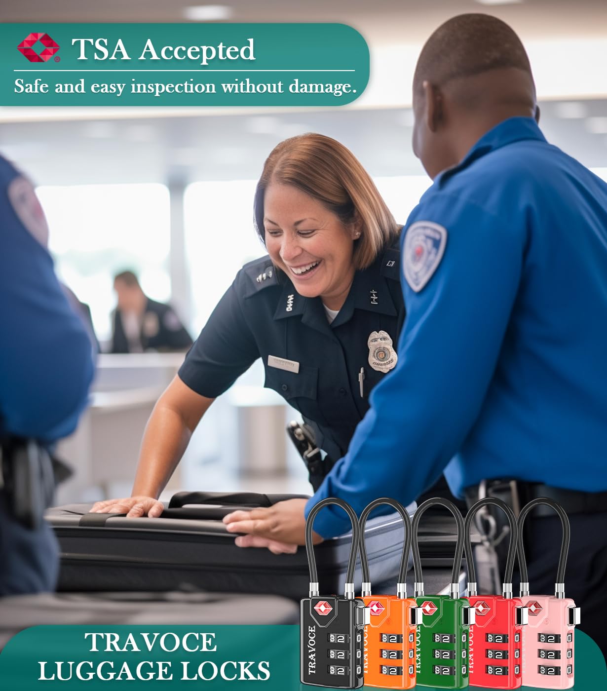 TSA Approved Luggage Locks – 4 Pack Black Travel Padlocks for Suitcase, Backpack, Gym Locker, Toolbox & More