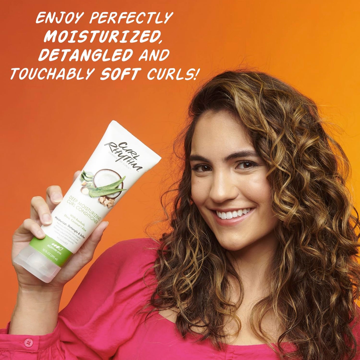 Curl Rhythm Deep Moisturizing Curl Conditioner - Curly Hair Conditioner with Shea Butter, Coconut, and Aloe - Strengthens and Protects Curls - 4 pc