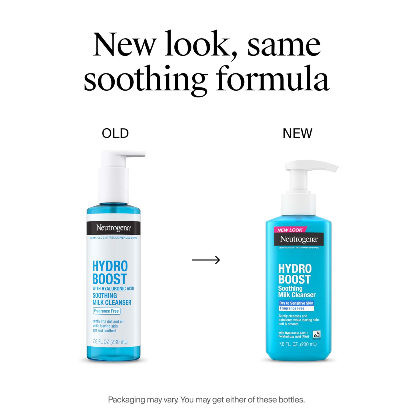 Neutrogena Hydro Boost Face Wash Soothing Milk Cleanser, Fragrance Free Hydrating Facial Cleanser With Hyaluronic Acid, Sensitive Skin Face Wash