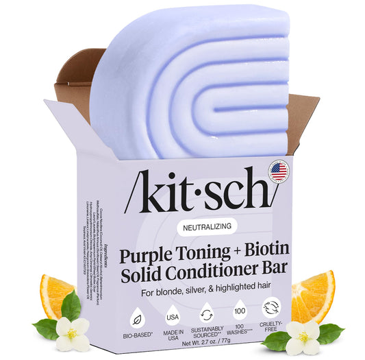 Kitsch Toning Purple Conditioner For Blondes & Color Treated Hair - Conditioner Bar For Women & Men - With Biotin for Strengthening & Neutralizing