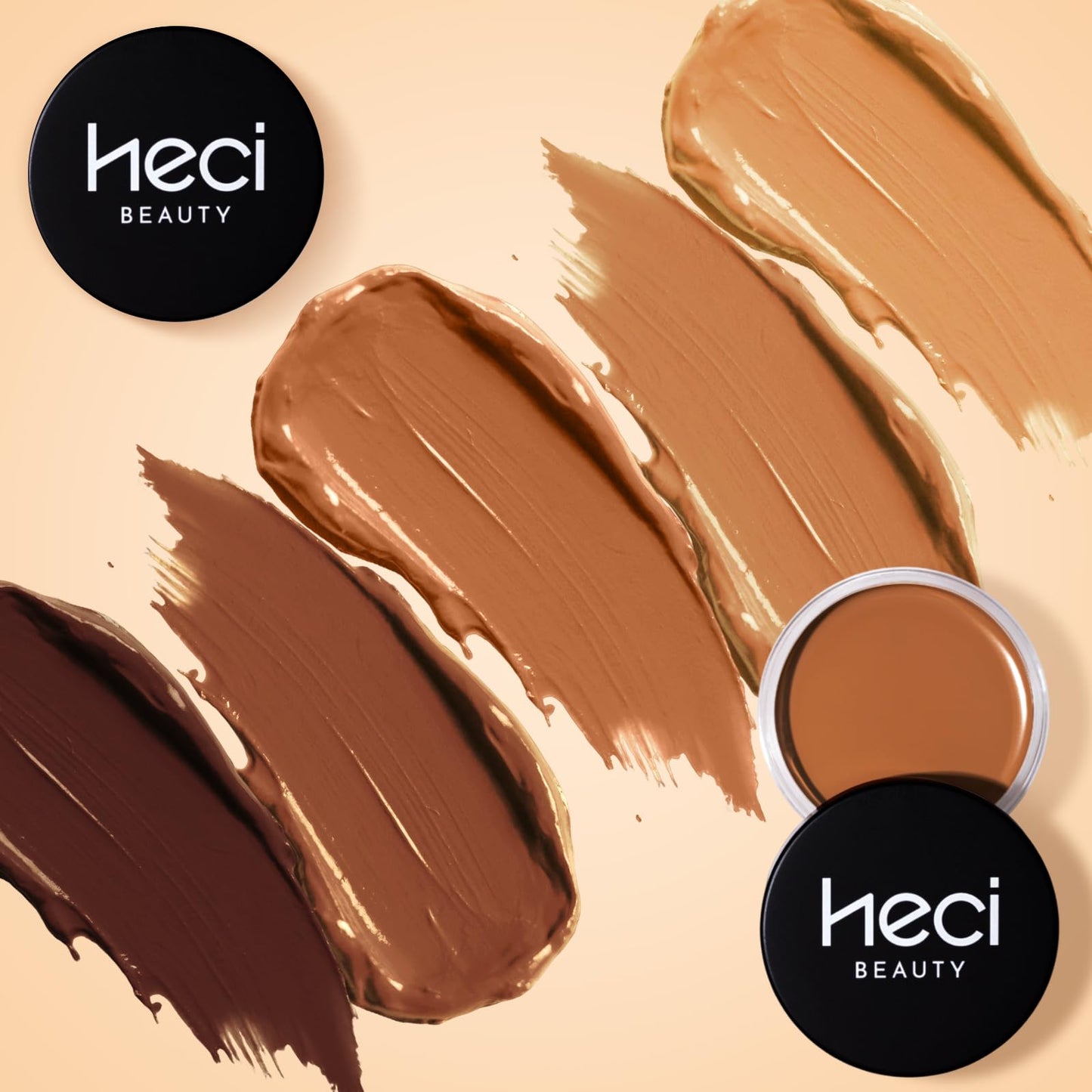 HECI BEAUTY Cream Bronzer with Brush, Creamy & Highly Pigmented Formula, Blendable Cream Contour Makeup with a Natural, Matte Finish - Buildable