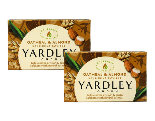 Yardley Oatmeal Almond Bath Bar 4oz - Pack of 2 Beauty & Personal Care Yardley