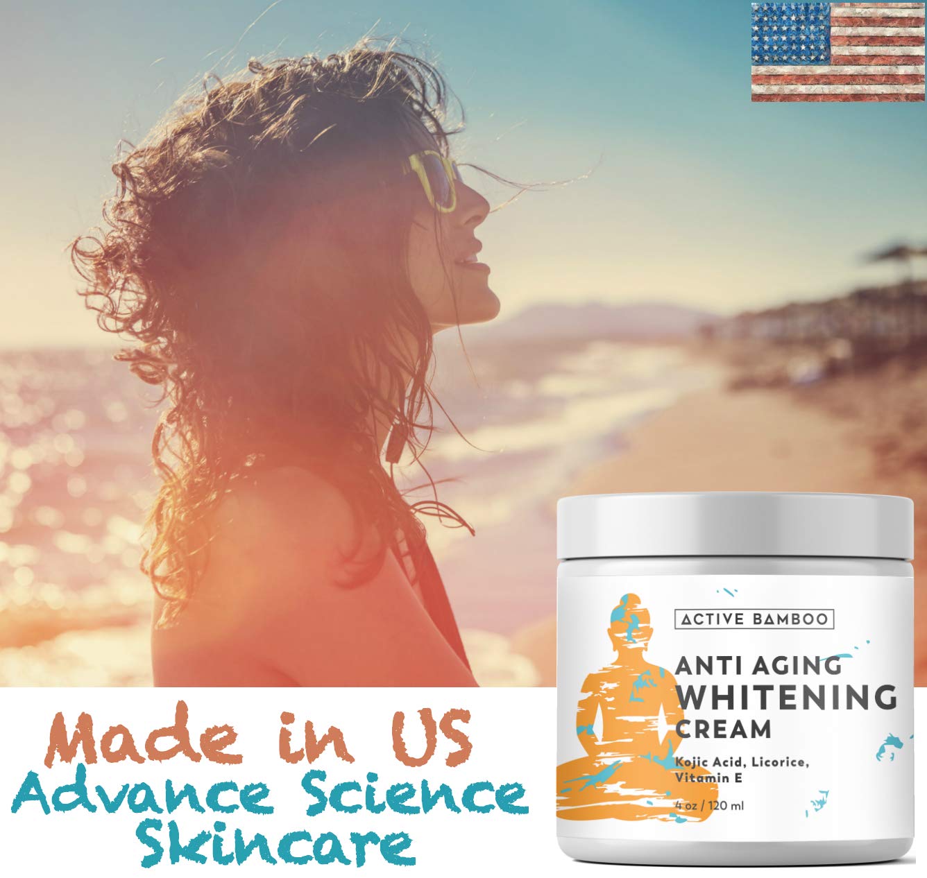 Active Bamboo Radiance Cream. Anti Aging Skin Radiance Glow Cream. Dark Spot Corrector as Day Night Moisturizing Cream. 4 Oz