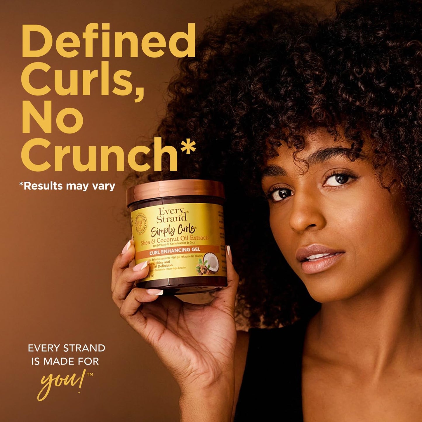 Every Strand Simply Curls Curl Control Gel 15 Oz, Long Lasting Definition and Frizz Control for Wavy, Curly, and Coily Hair, Infused with Shea Butter