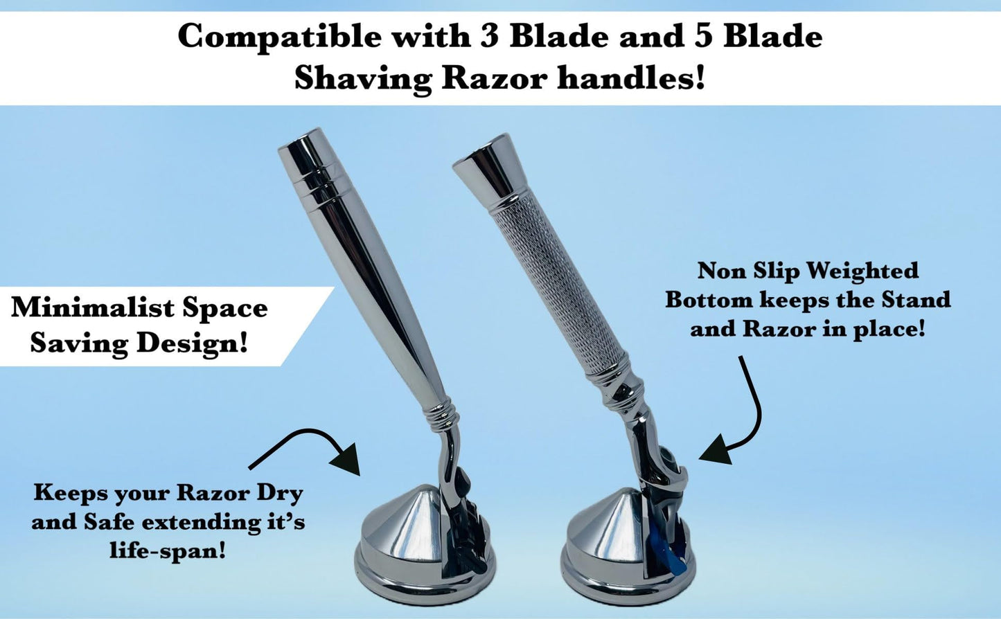 G.B.S Heavy Duty Chrome Base Shaving Razor Stand Beauty and Personal Care G.B.S