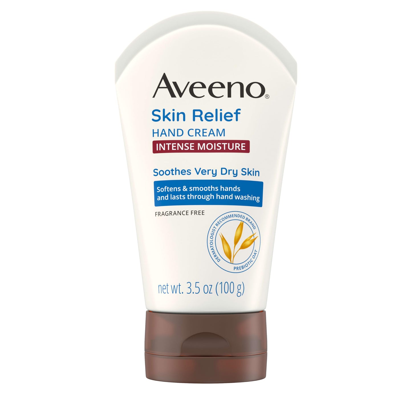 Aveeno Skin Relief Intense Moisture Hand Cream with Soothing Prebiotic Oat for Dry and Sensitive Skin Cream Softens & Smooths Hands & Lasts Through