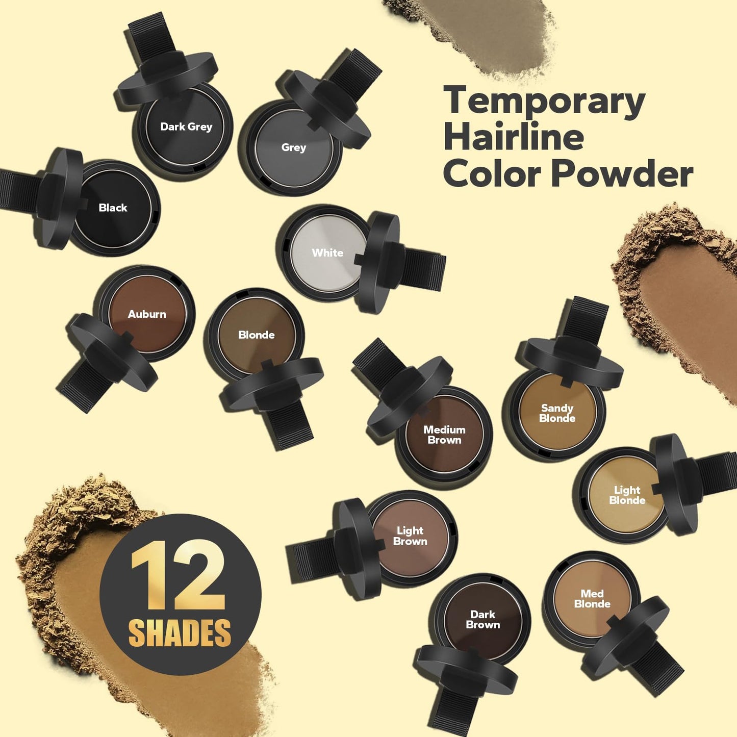 StyleShark Hairline Powder - Stain-Proof Root Touch Up and Thinning Hair Cover for Women and Men (Light Brown)