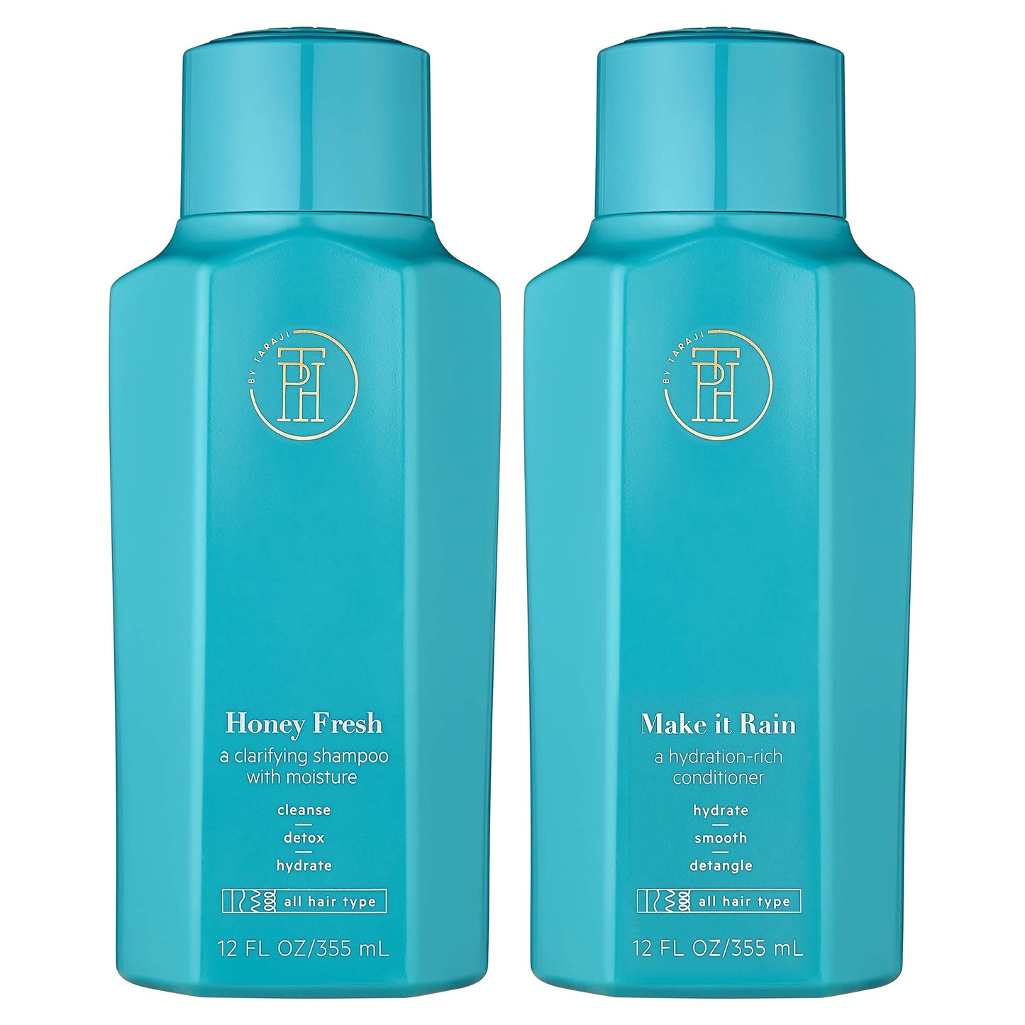 TPH BY TARAJI Cleanse Bundle | Make it Rain Hydrating Conditioner with Aloe & Honey and Honey Fresh Clarifying Shampoo for Buildup with Aloe, Honey |