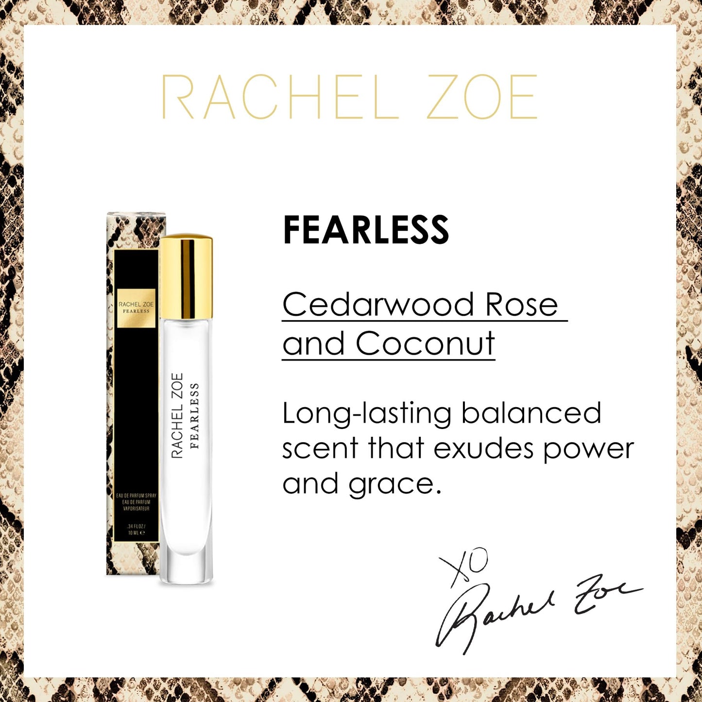 Rachel Zoe Fearless - 0.34 oz Eau de Parfum Mini Spray - Perfectly Balanced Feminine Perfume for Women - Awaken the Senses with a Lasting Signature