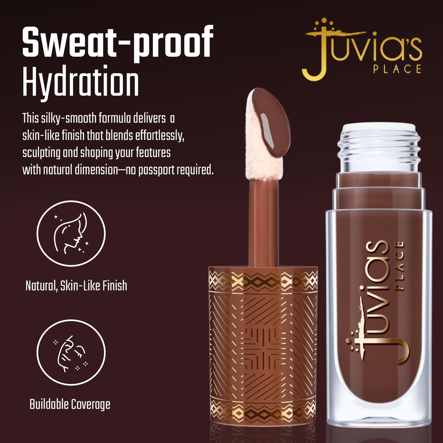 Juvia’s Place Bronzed Liquid Bronzer - Mahogany - Liquid Bronzer for Face with Silky Blendable Texture - Buildable Coverage for Natural Contour