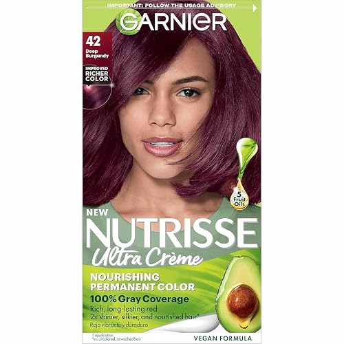 Garnier Nutrisse Haircolor - 42 Black Cherry (Deep Burgundy) 1 Each (Pack of 4)