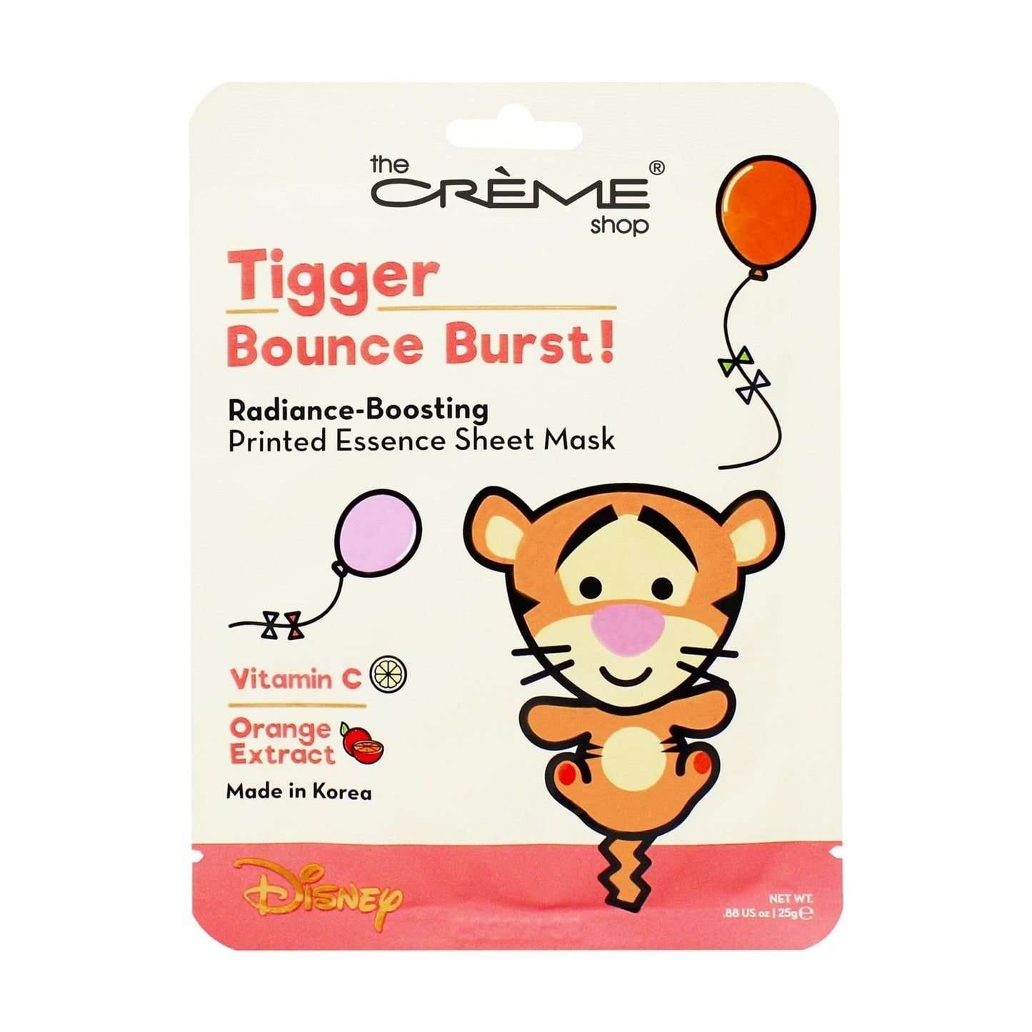 The Creme Shop x Pooh & Friends Radiant Glow, Revitalizing Youth, Soothing Skincare - Vitamin C, Niacinamide, Rose Water Sheet Masks - BOUNCE BURST!