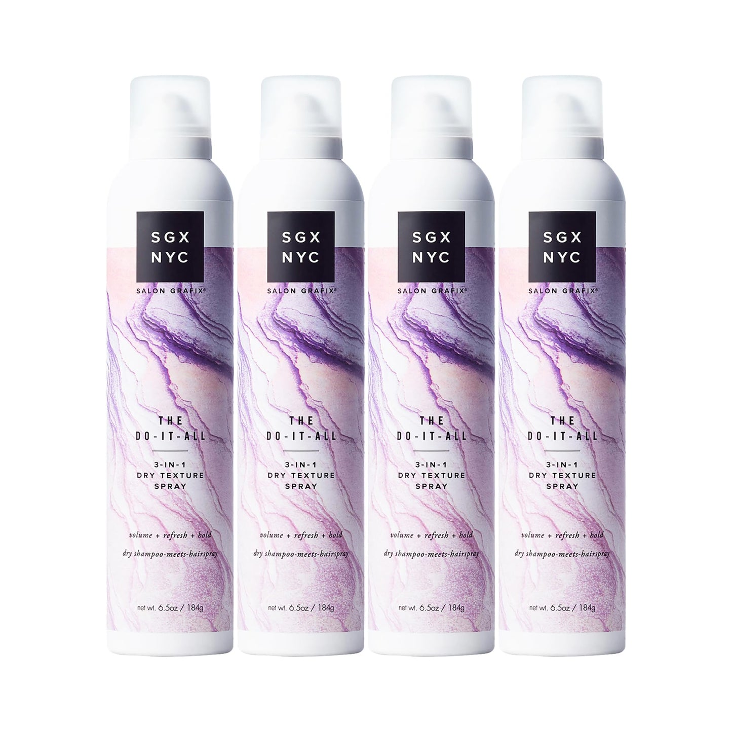 SGX NYC The Do It All 3-in-1 Dry Texture Spray - Versatile Dry Shampoo and Texture Spray for Refreshed Hair - Volumizing Hair Products - 4 pc