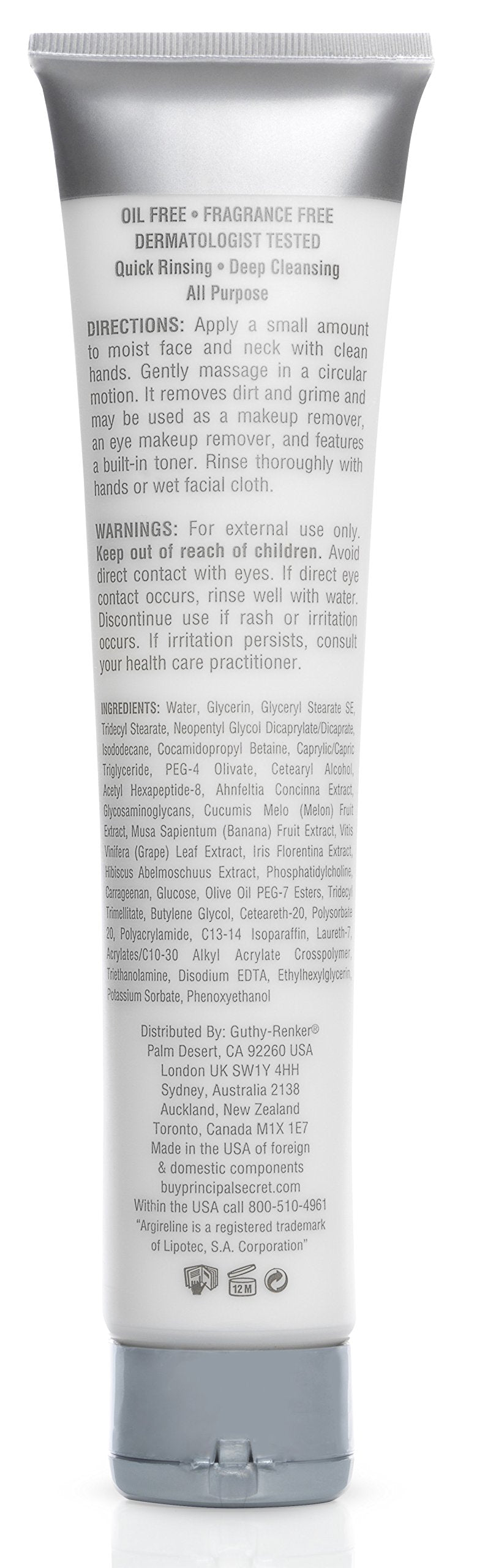 Principal Secret - Reclaim with Argireline - Total Facial Cleanser - 6 Ounces