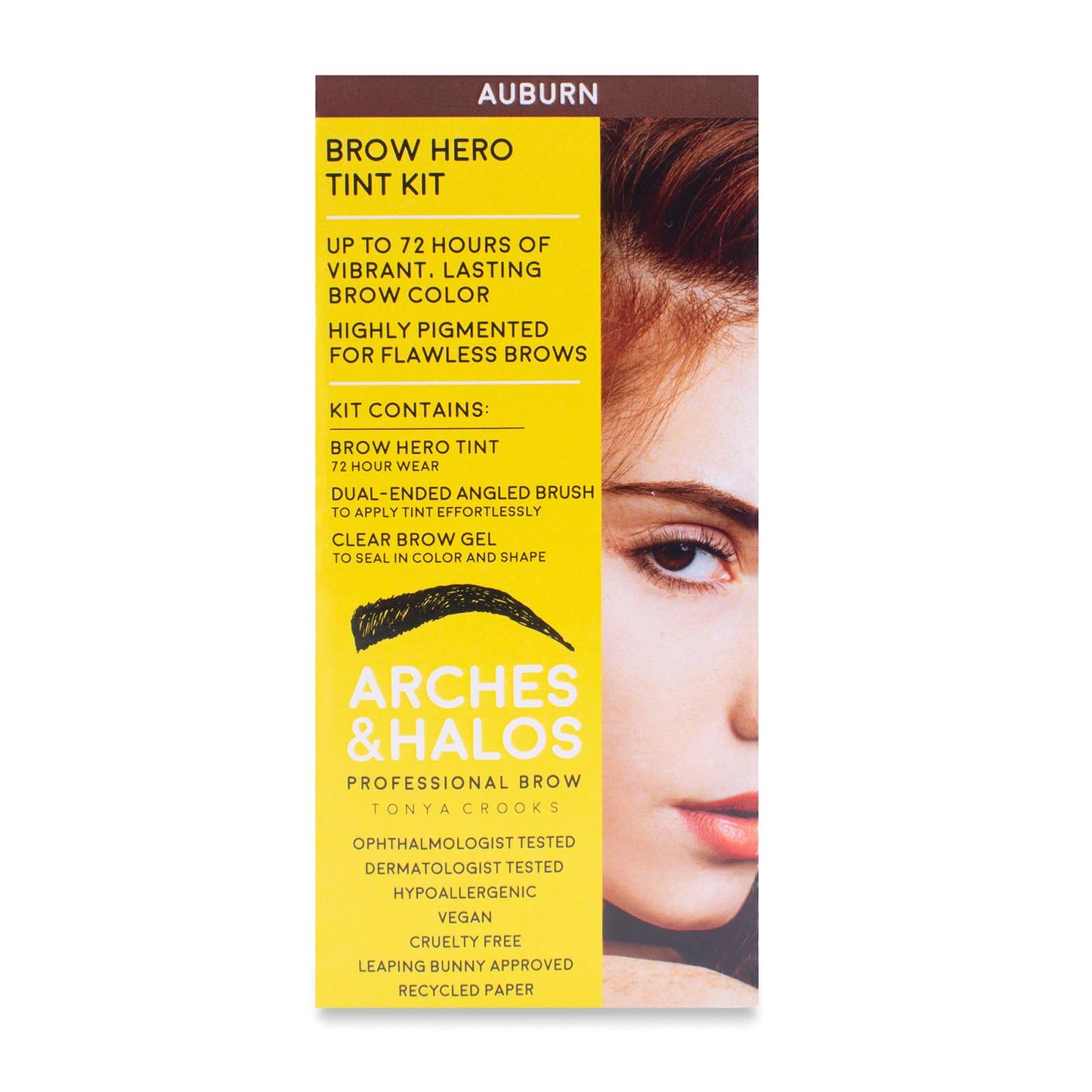 Arches & Halos Brow Hero Tint Kit - Auburn - Semi-Permanent Tinting Kit for Perfectly Natural, Shaded Brows - Includes Clear Gel, Tint and Brow…