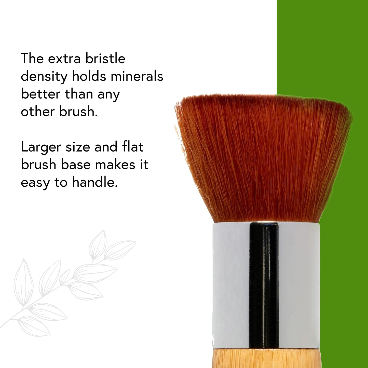 Honeybee Gardens Kabuki Brush/Bronzer Brush/Mini Buffer Brush | Bamboo Handle | Eco Friendly