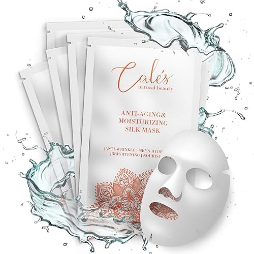 Calés Anti-Aging and Moisturizing Face Mask Set - Hydrating Face Masks for Women - 100% Cotton Face Mask Sheets for Skin Brightening and Nourishing