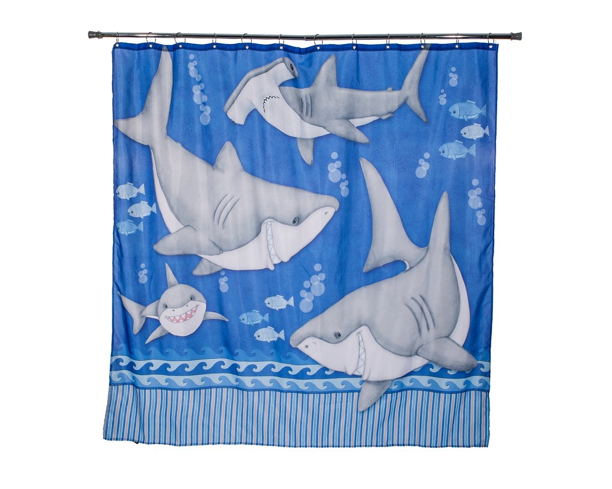 Borders Unlimited Fish 'N Sharks Under The Water Shower Curtains, Multi