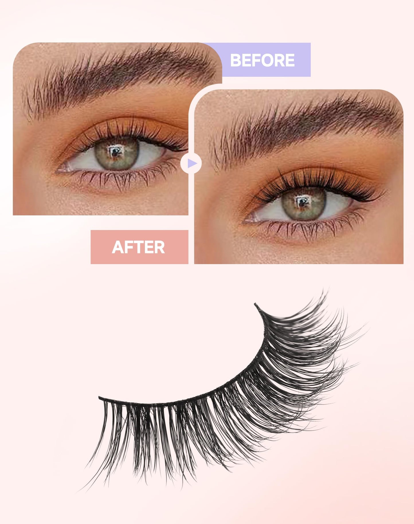 Easeful Natural Look Wispy Lashes Mink False Eyelashes C Curl Strip Lashes Pure-04 Beauty and Personal Care Easeful