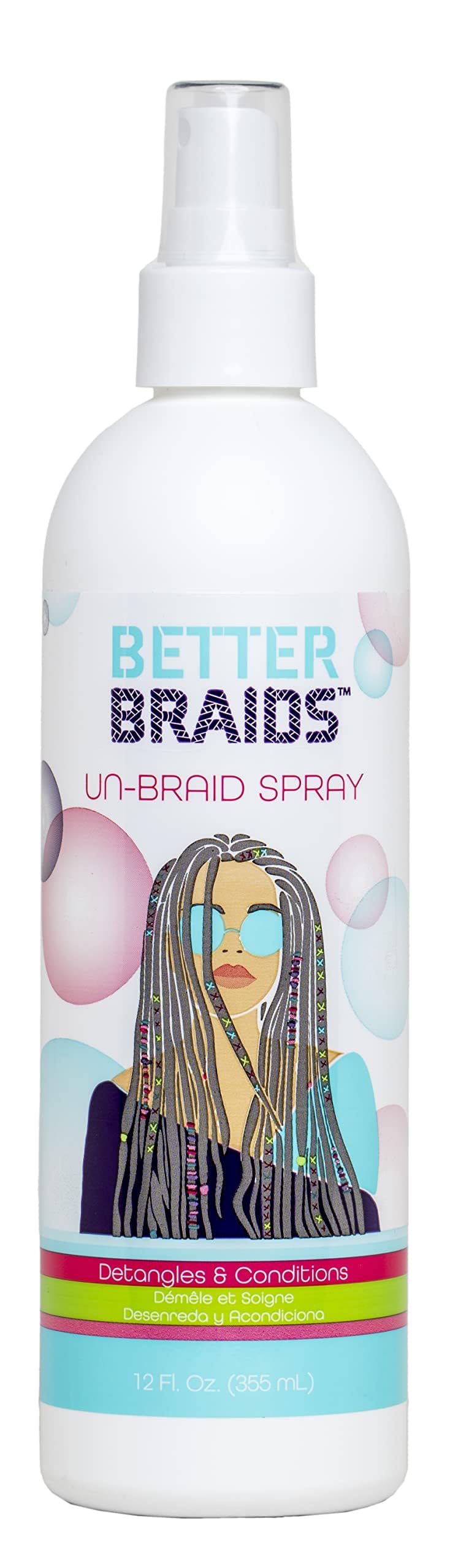 Better Braids Un-Braid Spray Detangler 12 Fl Oz (Pack of 2)