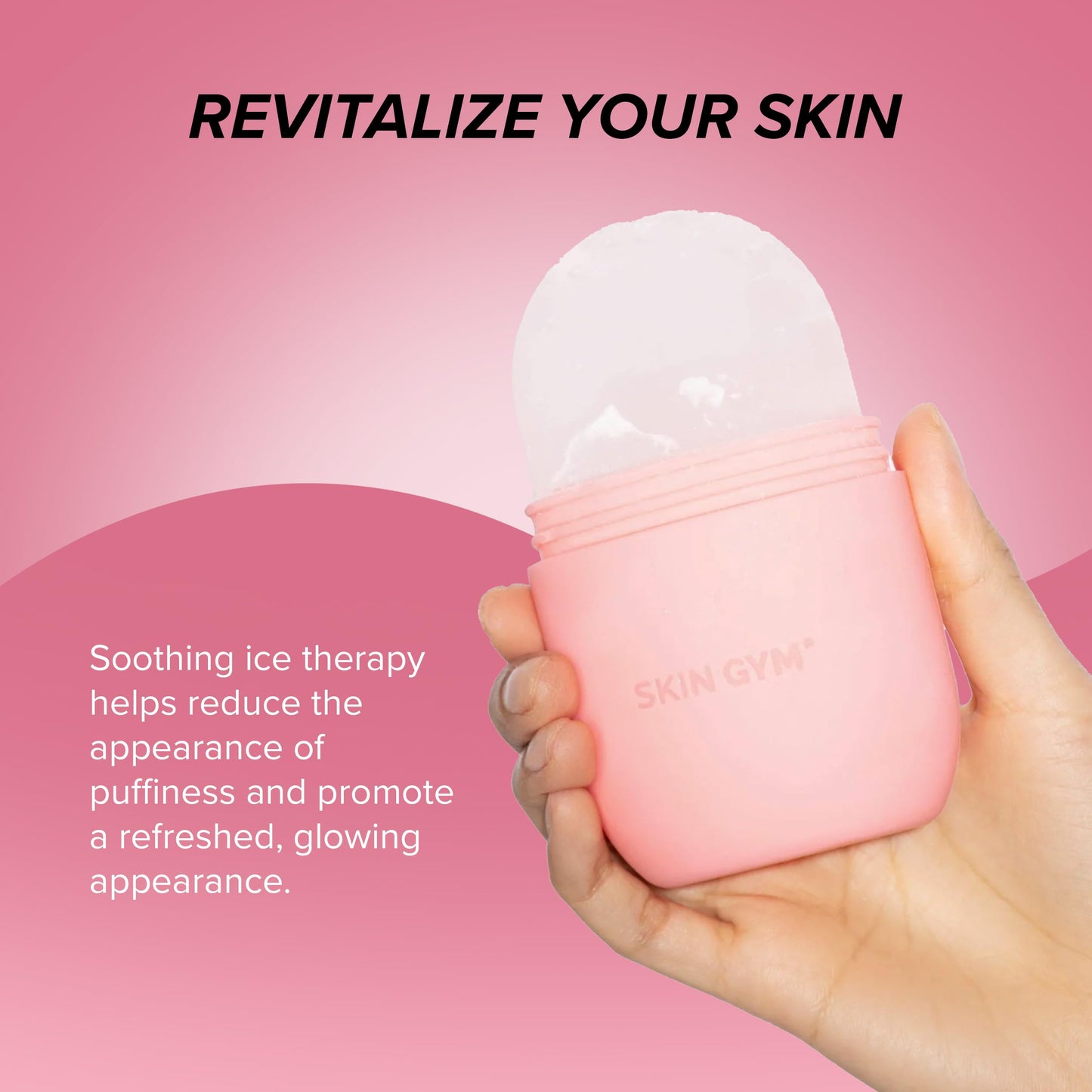 Skin Gym Ice Roller for Face, Depuffing & Cooling Tool, Minimizes Pores & Soothes Skin, Cold Therapy for Glowing Complexion