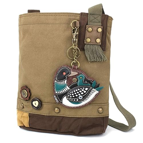 CHALA Women Handbag Patch Crossbody - Loon Bird - Olive