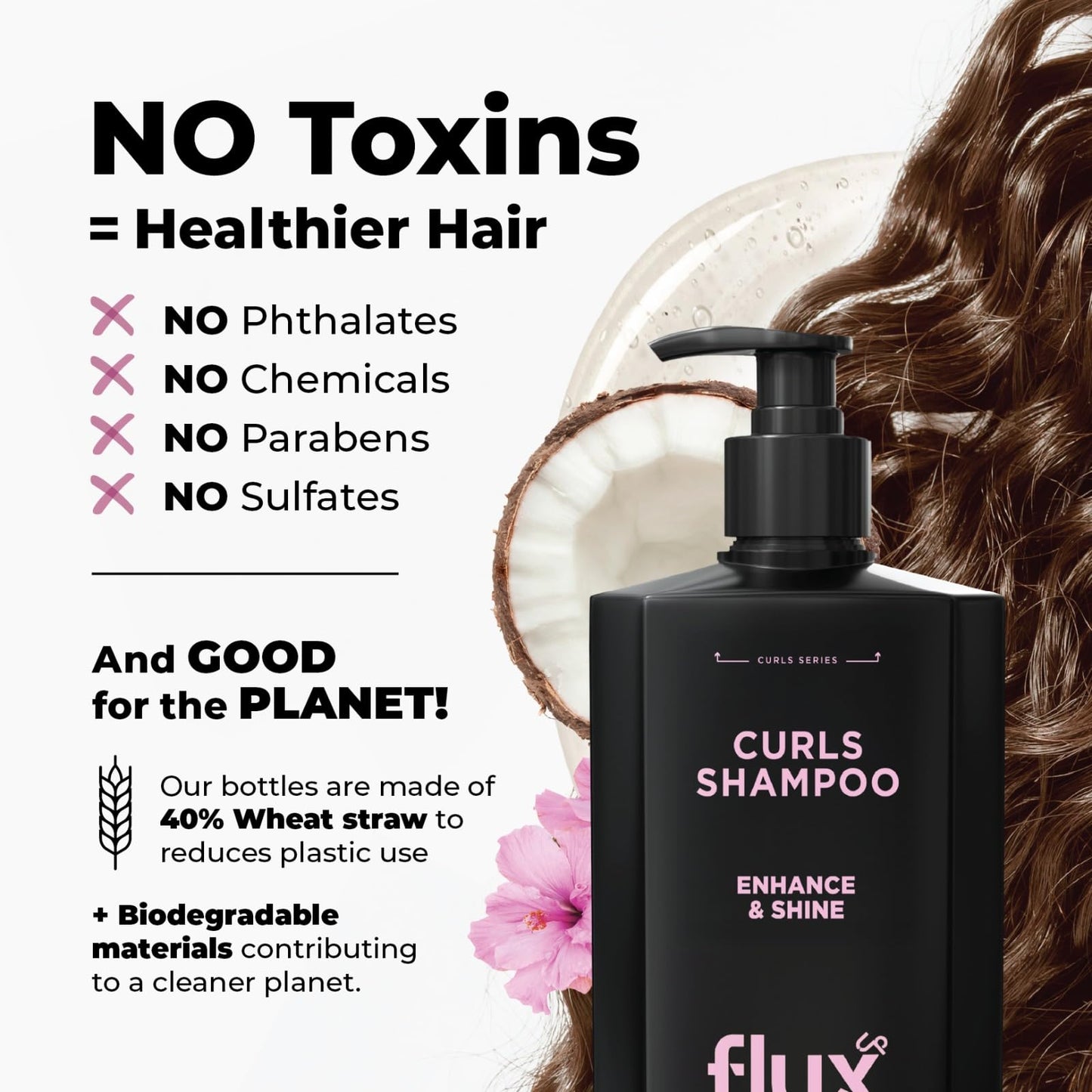 Curly Hair Shampoo - Hydrating Shampoo for Curly & Wavy Hair for Women & Men - Sulfate-Free Frizz Control & Moisture for Defined, Stronger, Softer