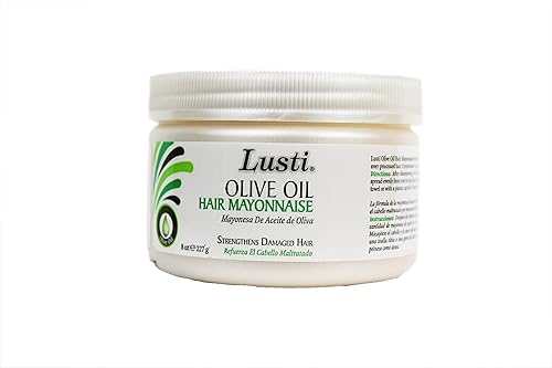 Lusti Olive Oil Hair Mayonnaise, 8 fl oz - Rejuvenate Hair & Scalp - Repair Dry and Damaged Hair