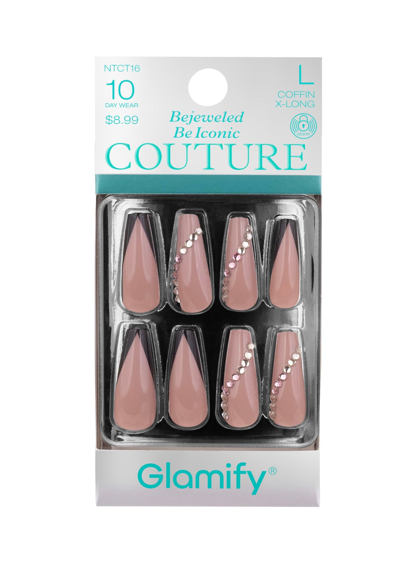 Glamify by Absolute New York Couture Press On Nails - Luxury Rhinestone & Charm Fake Nails, Glossy Reusable Salon Style Acrylic Nails Kit with Glue Beauty & Personal Care Absolute New York