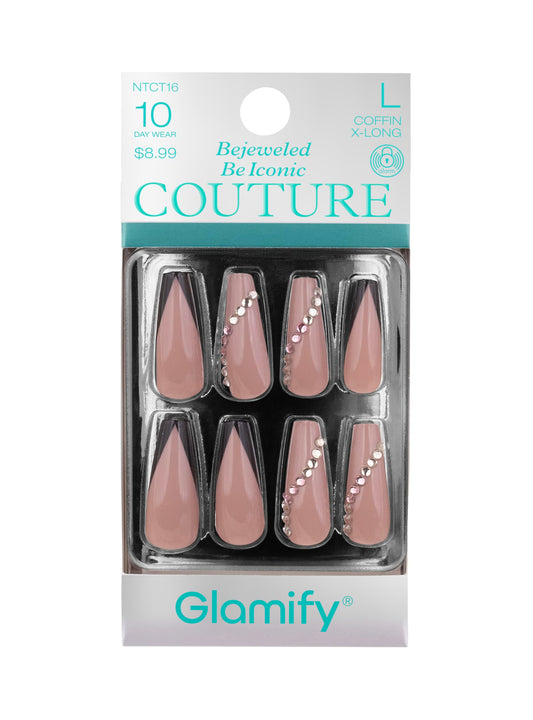 Glamify by Absolute New York Couture Press On Nails - Luxury Rhinestone & Charm Fake Nails, Glossy Reusable Salon Style Acrylic Nails Kit with Glue Beauty & Personal Care Absolute New York