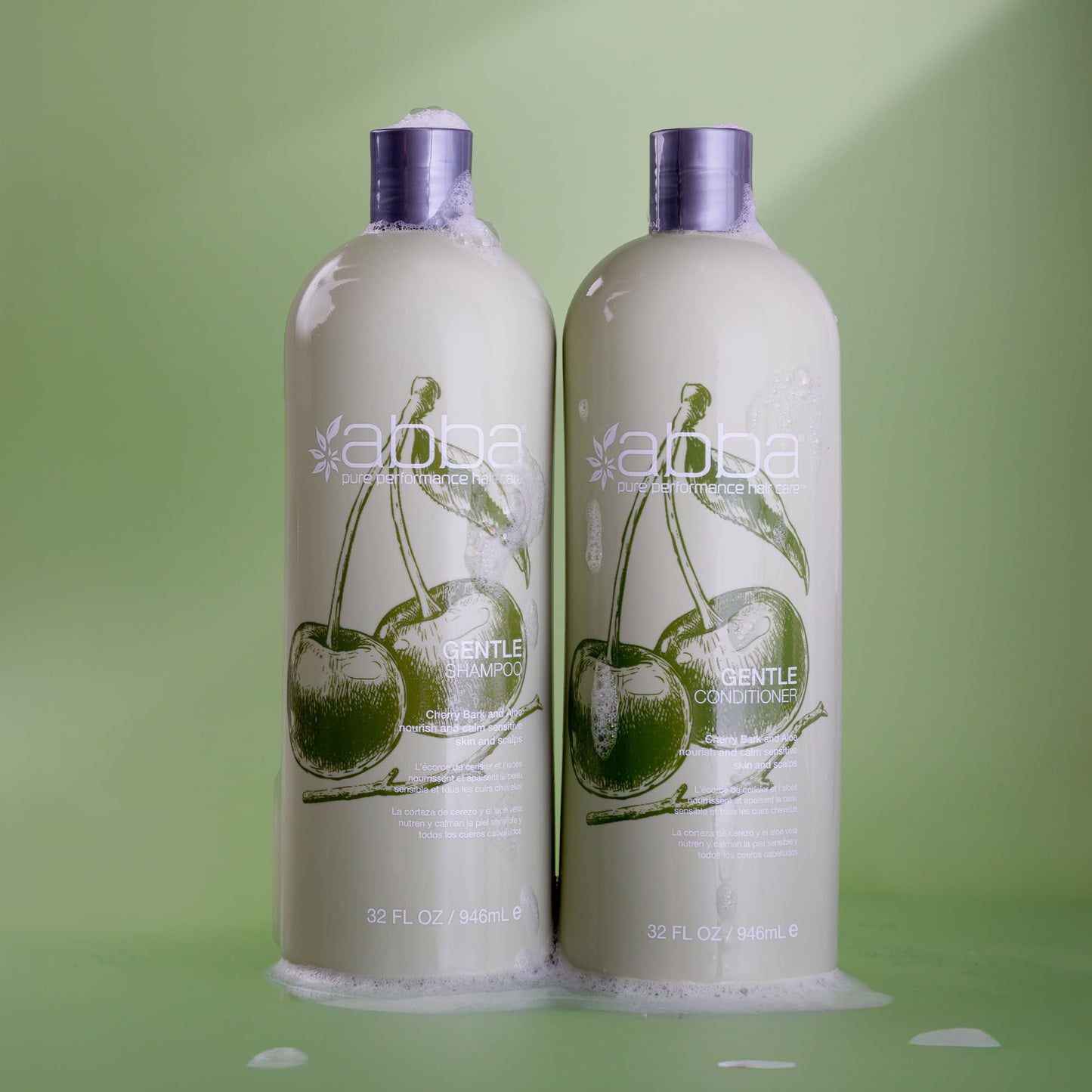 ABBA - Pure Gentle Shampoo & Conditioner Soothing & Nourishing Value Duo Set - Cherry Bark & Aloe, 32 fl oz Each