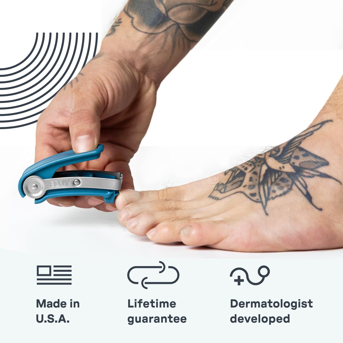 EDJY Toenail Cutter - Precision Stainless Steel Nail Cutter for Toenails | Sharp Blade, Ergonomic Design, Durable & Rust-Resistant | Ideal for Large Beauty and Personal Care EDJY
