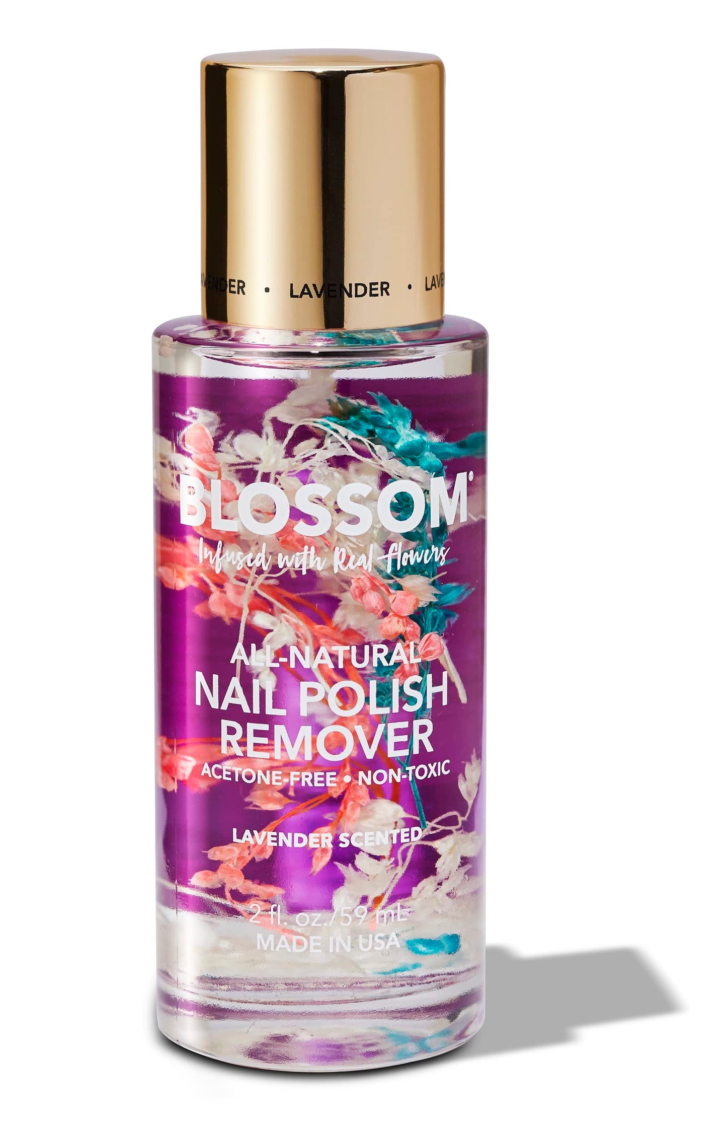 Blossom Non Toxic Nail Polish Remover Non Acetone, All Natural Scented, Vegan, Acetone Free Nail Polish Remover, Organic Plant-Based, Infused