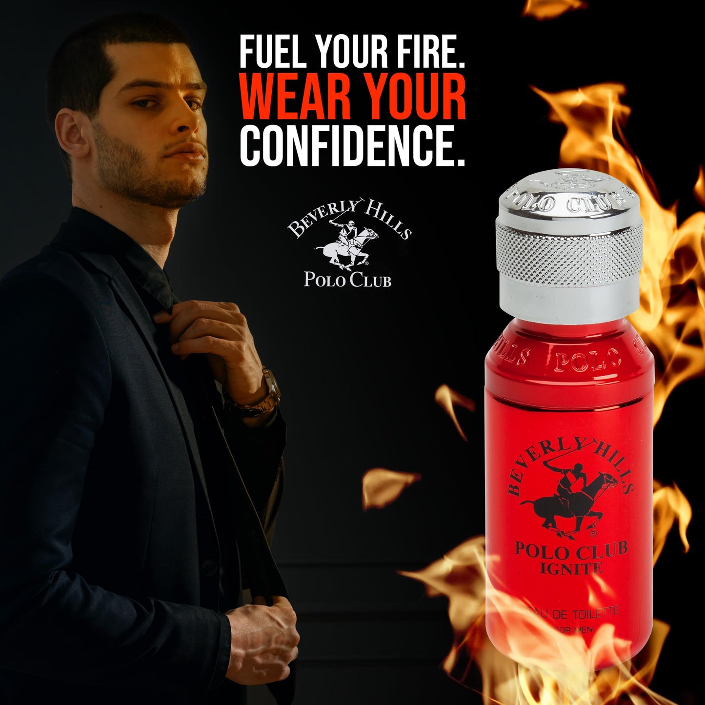 Beverly Hills Polo Club IGNITE Eau De Toilette for Men - Captivating Spicy Woody Fresh Scent Spray, 1.7 fl oz (50ml) Travel Size