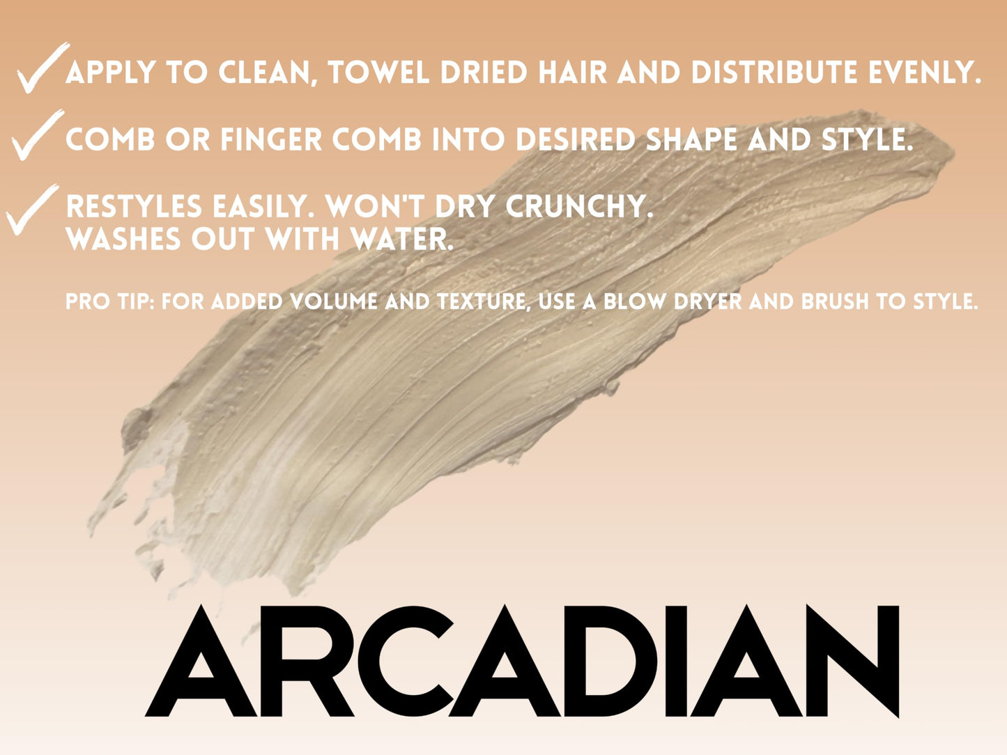 Arcadian Grooming Clay Pomade for Men - Vegan Matte Finish, Strong High Hold, 4oz