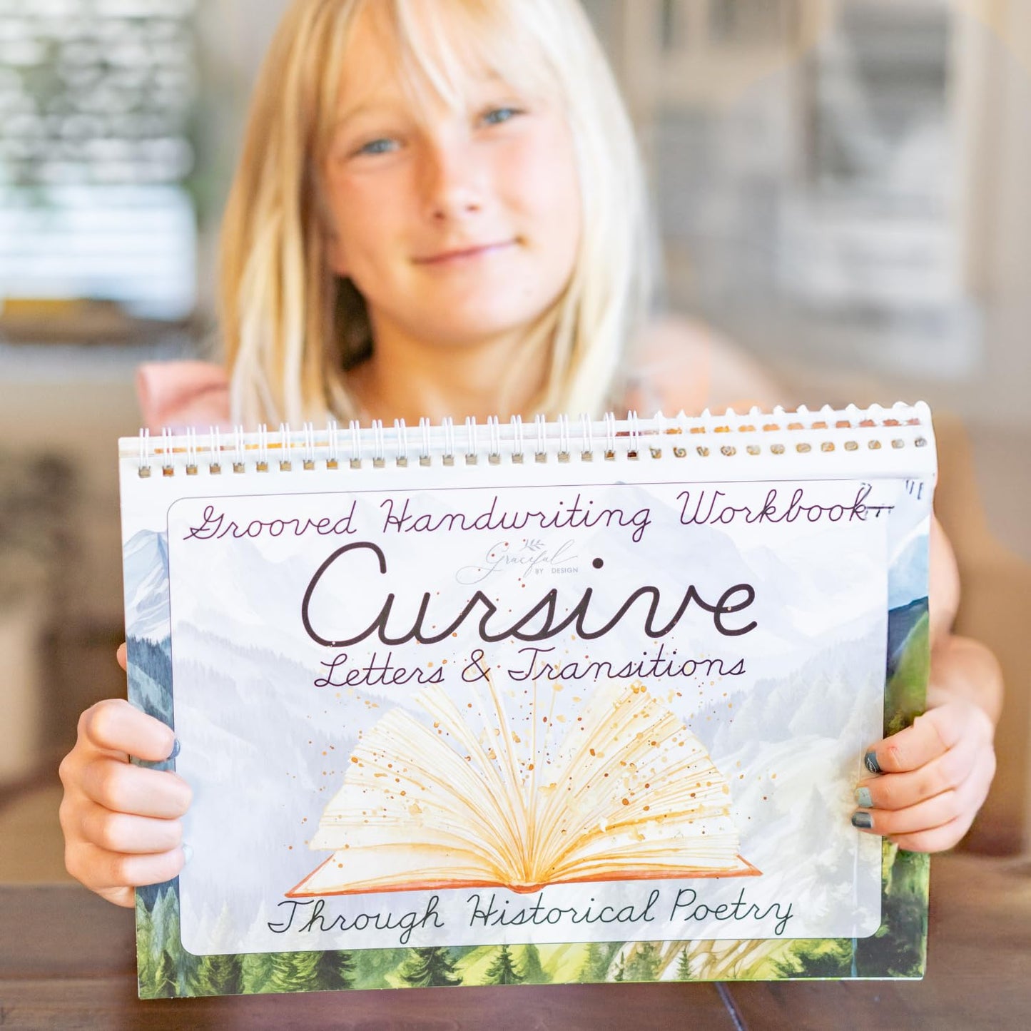 Grooved Cursive Handwriting Workbook – Reusable Practice Book for Kids Ages 8–12, Magic Tracing Workbook by Graceful By Design