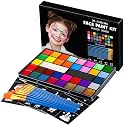 Face Painting Kit for Kids, 36 Colors Water Activated Face Paint with Brushes & Stencils, Non-Toxic Halloween Makeup Kit, Professional Face Body Paint