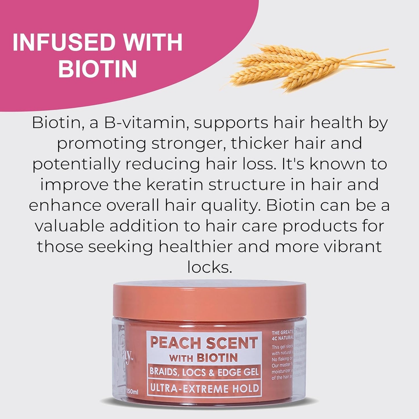 Esha Slick N Slay Braiding Gel - 3-in-1 Ultra Extreme Hold, Hydrating & Conditioning Gel for Hair, Locs, Twists, Braids (PEACH, 5 oz.)