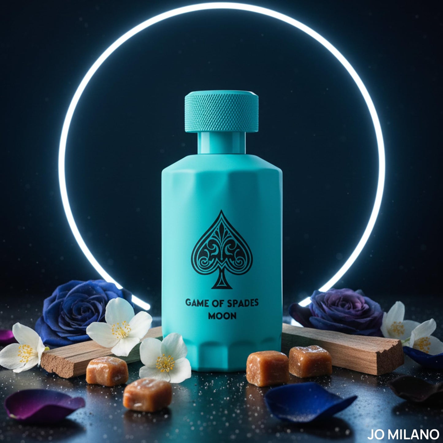 Jo Milano Game of Spades Moon Parfum Spray | 3.4 oz (100ml) | Amber, Fresh, Sweet, Musky, Warm Spicy Scent | Long Lasting Fragrance for Men and Women