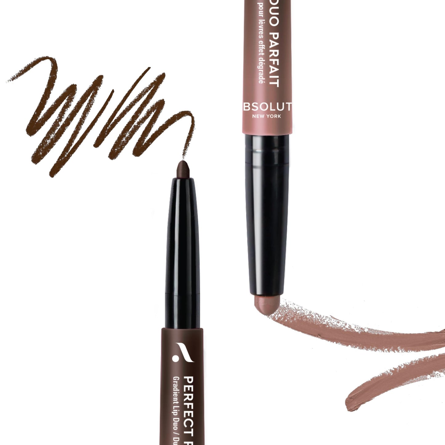 Absolute New York ALD06 Perfect Pair Lip Duo, Fuller and Poutier Lips, Deeper Shade For Lip Contouring, Satin Lipstick and Lip Liner