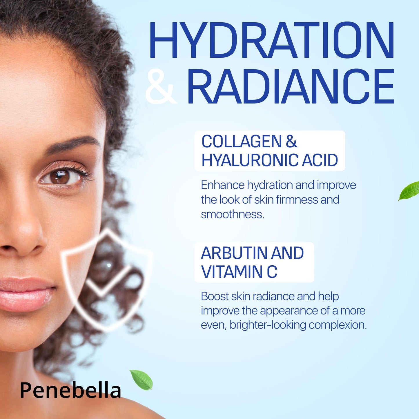 PENEBELLA Face & Neck Cream for Tightening and Firming - Made in Korea - Collagen, Hyaluronic Acid, 3X Peptide Complex, Vitamin C + E - Face