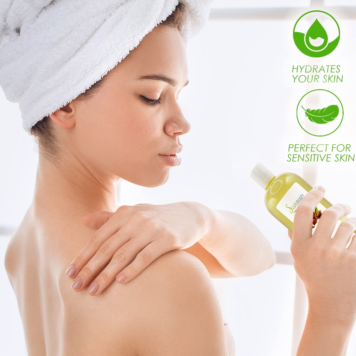 Soapeauty Sweet Almond Oil Cold Pressed Refined USDA Organic | 100% Pure & Natural Available in Bulk | Carrier for Essential Oils, Massage, Skin