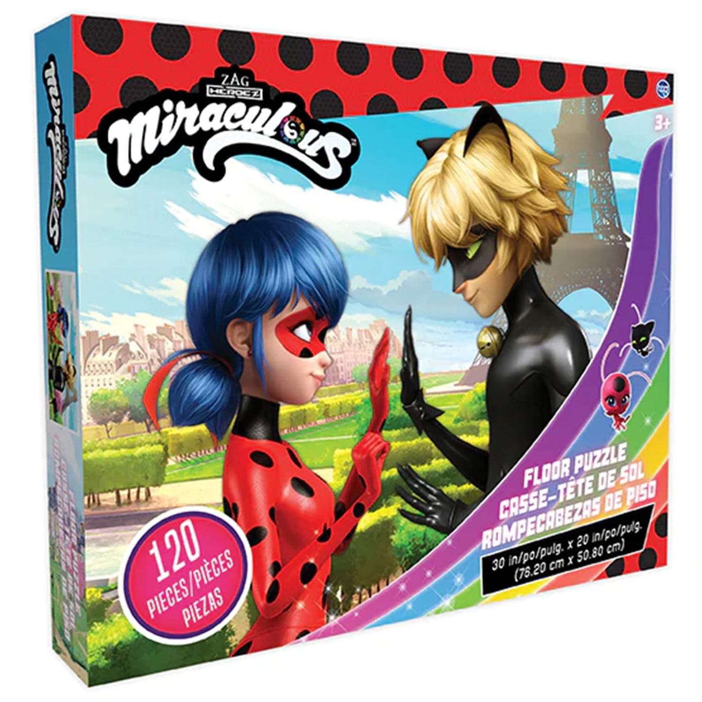 Miraculous Ladybug Kids Floor Puzzle – Featuring Lady & Cat Noir, Educational Toy, Colorful Pieces, Perfect Birthday Gift for Boys & Girls