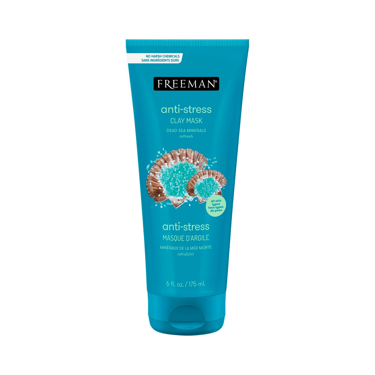 Freeman Anti-Stress Clay Mask, Dead Sea Mineral Face Mask, Lavender & Sea Salt Balance & Calm Skin, Unclog Pores, Facial Mask For All Skin Types, No